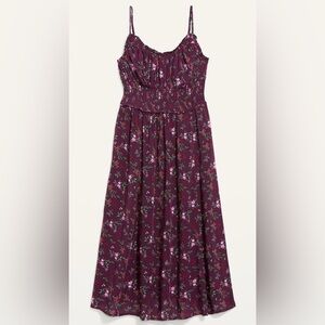 Old Navy Purple Ditsy Midi Dress
